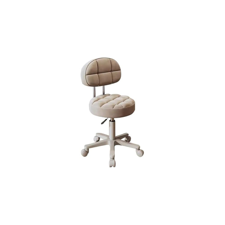 Adjustable Swivel Barber Chair with Wheels - Versatile Makeup & Desk Chair for Girls' Rooms, Living Rooms & Nail Salons - Comfortable Vanity Stool with Gray A Backrest