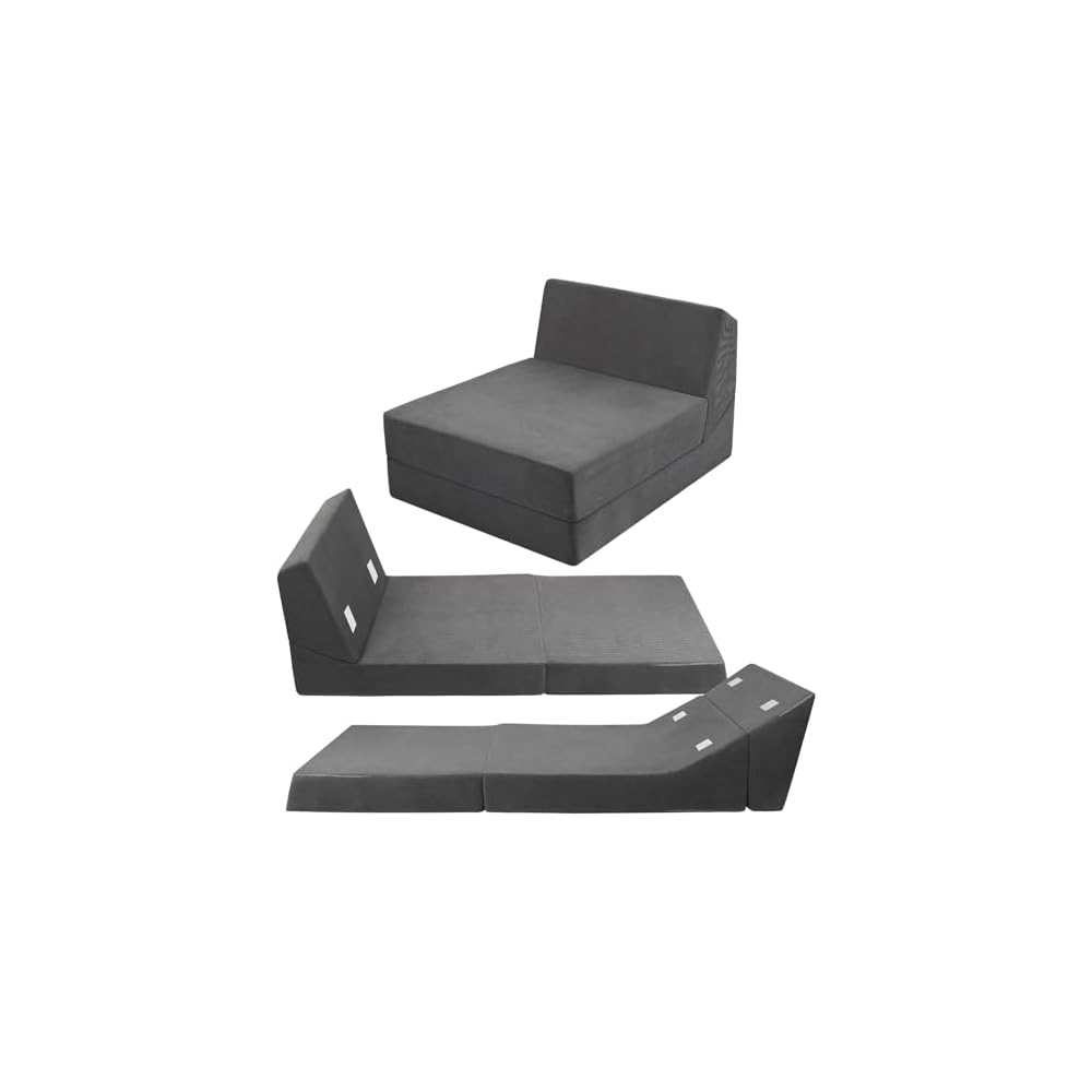 Folding Sofa Bed Foam Floor Sofa Couch 3-in-1 Convertible Sleeper Sofa Chair Futon Bed Fold Out Couch for Office Living Room Apartment Guest
