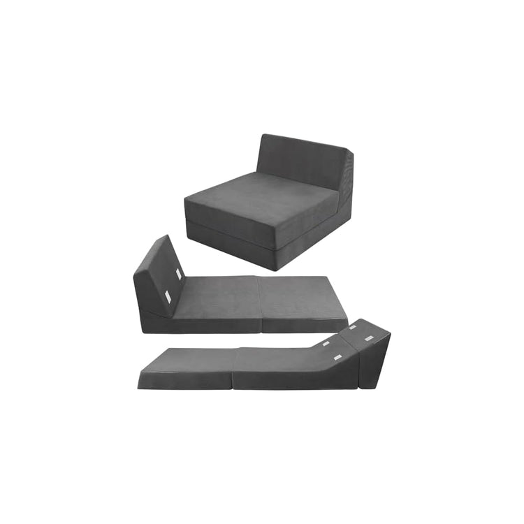 Folding Sofa Bed Foam Floor Sofa Couch 3-in-1 Convertible Sleeper Sofa Chair Futon Bed Fold Out Couch for Office Living Room Apartment Guest
