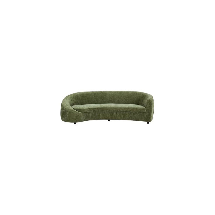 92.13" Modern Curved Shaped Sofa, Comfor Upholstered Fabric 4-Seat Couch for Living Room and Apartment, No Need to Assembly,Green