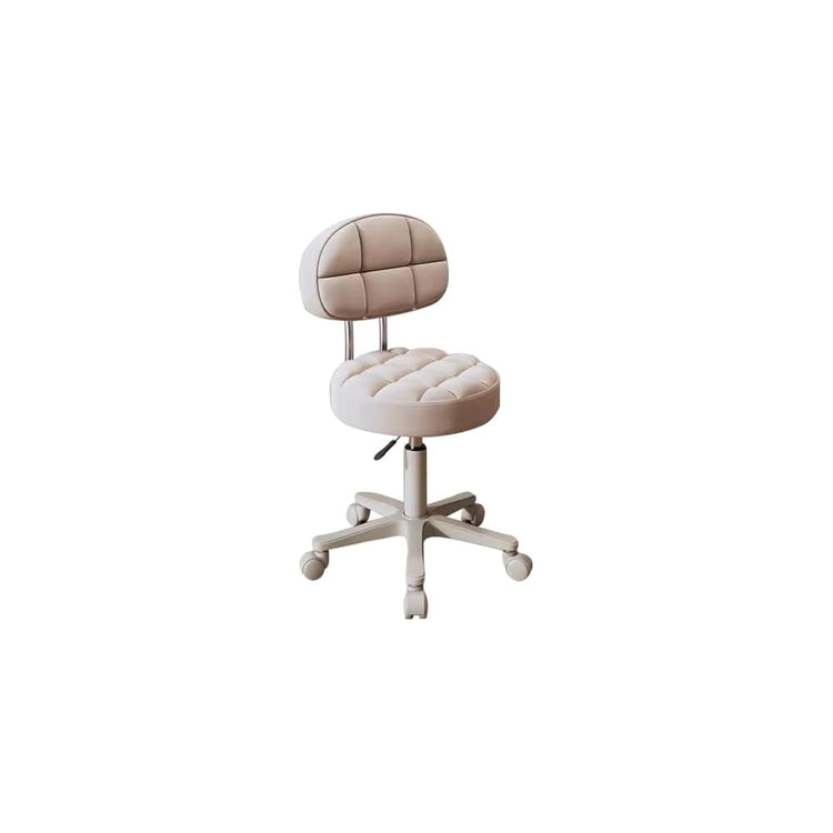 Adjustable Swivel Barber Chair with Wheels - Versatile Makeup & Desk Chair for Girls' Rooms, Living Rooms & Nail Salons - Comfortable Vanity Stool with Gray A Backrest