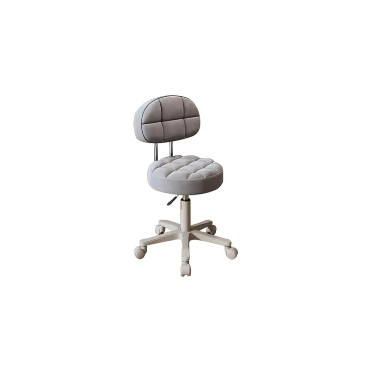 Adjustable Swivel Barber Chair with Wheels - Versatile Makeup & Desk Chair for Girls' Rooms, Living Rooms & Nail Salons - Comfortable Vanity Stool with Gray A Backrest