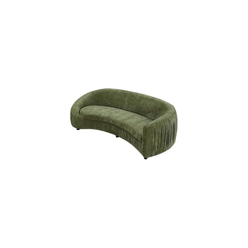 92.13" Modern Curved Shaped Sofa, Comfor Upholstered Fabric 4-Seat Couch for Living Room and Apartment, No Need to Assembly,Green