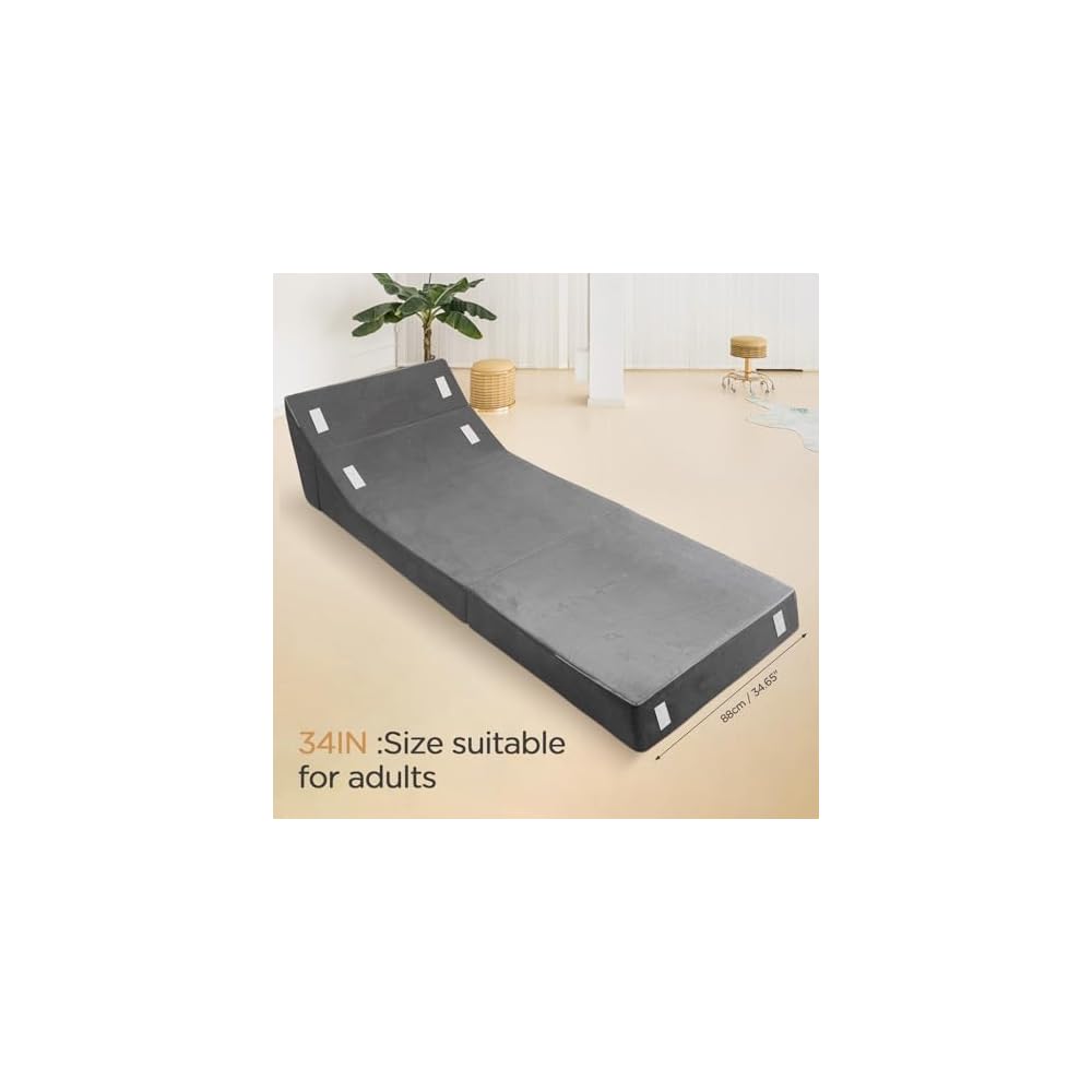 Folding Sofa Bed Foam Floor Sofa Couch 3-in-1 Convertible Sleeper Sofa Chair Futon Bed Fold Out Couch for Office Living Room Apartment Guest