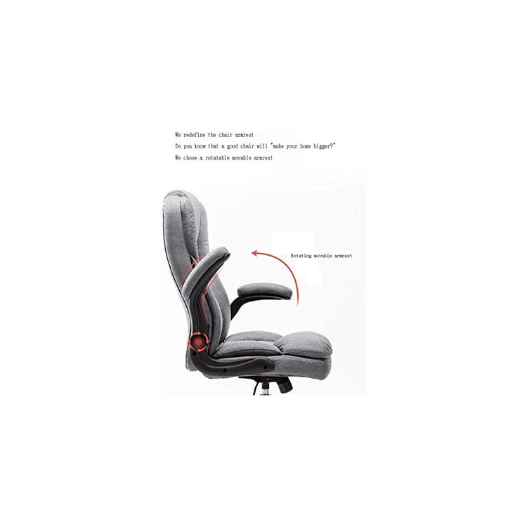 Executive Swivel Office Chair Computer Chair Home Fabric Chair Writing Stool Learning Bedroom Desk Lazy Seat Office Chair Comfortable Sedentary Comfortable and Healthy Waist Support Chair