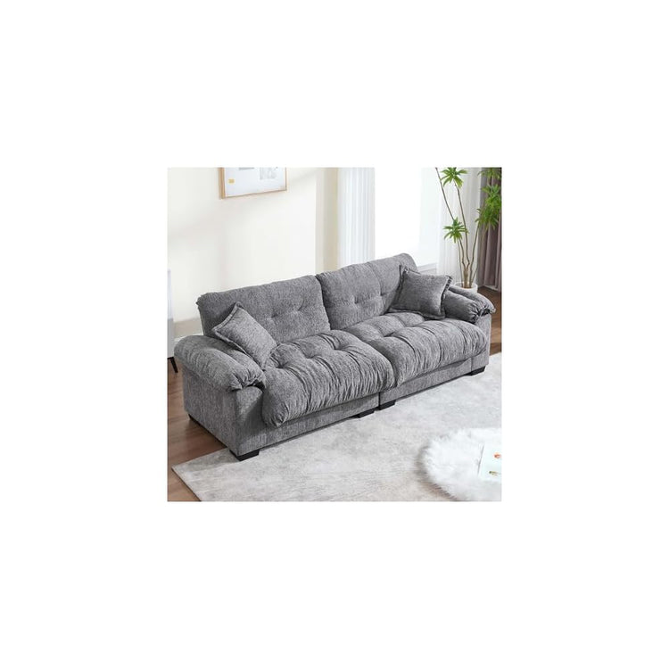 90.55" Cloud Couch Sectional Sofa for Living Room, Modern Love Seat Sofa for Small Spaces, 2 Seater Comfy Cloud Loveseat Small Sleeper Sofa Couch for Bedroom, Grey