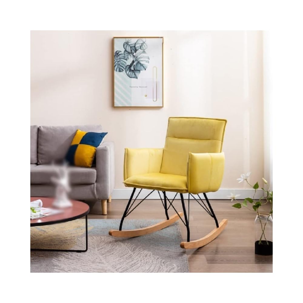 Relax Rocking Chair Velvet Upholstered Rocker Lounge Cushion for Living Room