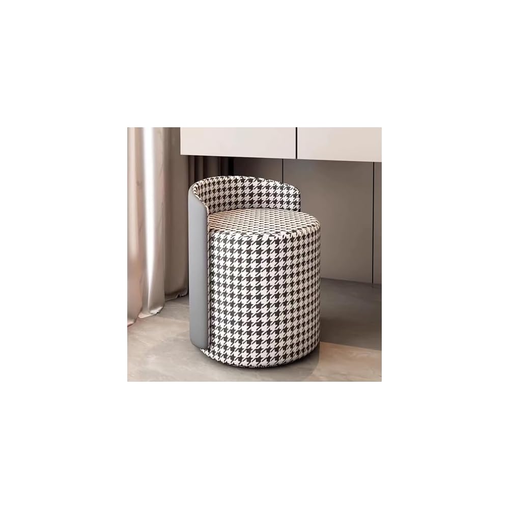 Modern Living Room Stool Padded Dining Chair Round Makeup Stool for Bedroom Shoe Changing Dining Table Chair