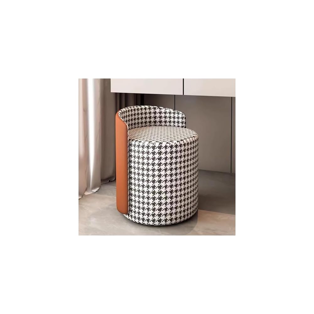 Modern Living Room Stool Padded Dining Chair Round Makeup Stool for Bedroom Shoe Changing Dining Table Chair