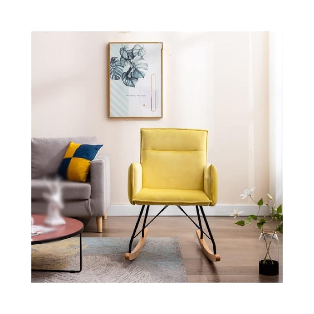 Relax Rocking Chair Velvet Upholstered Rocker Lounge Cushion for Living Room