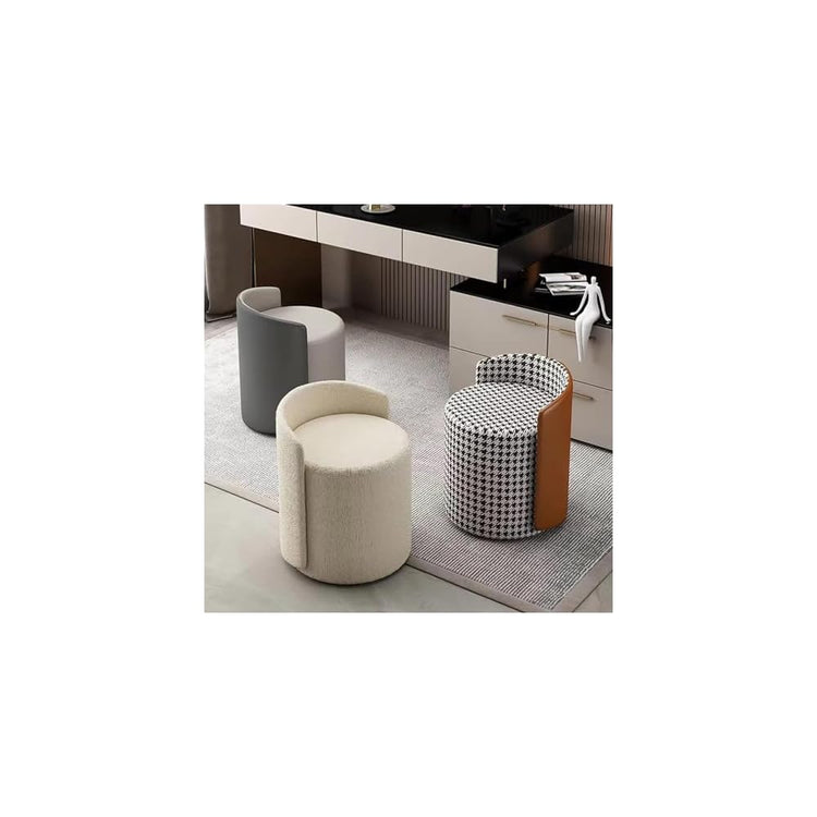 Modern Living Room Stool Padded Dining Chair Round Makeup Stool for Bedroom Shoe Changing Dining Table Chair