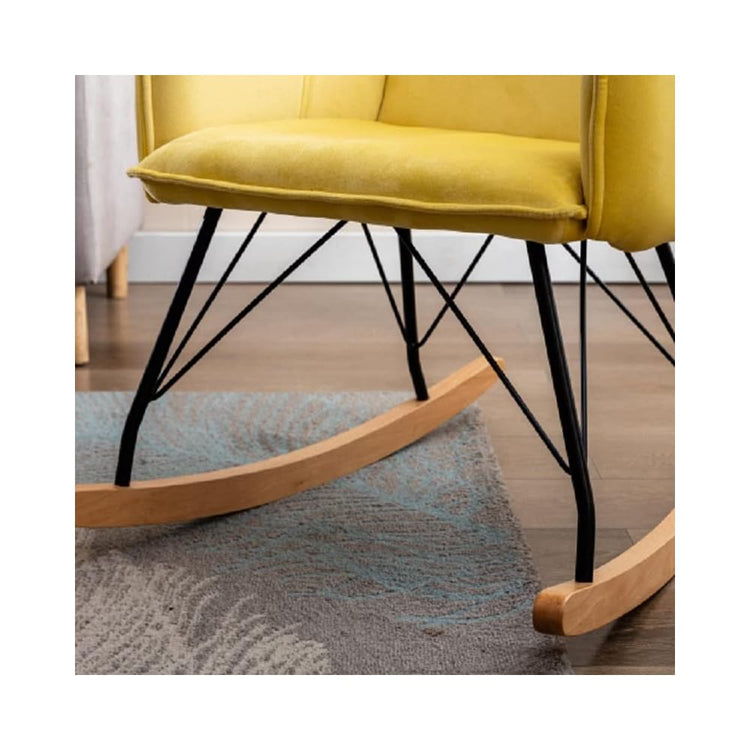 Relax Rocking Chair Velvet Upholstered Rocker Lounge Cushion for Living Room